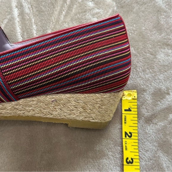 SAS Becky Slip On Wedge Multi Colored Stripe Size 8W - Picture 10 of 10